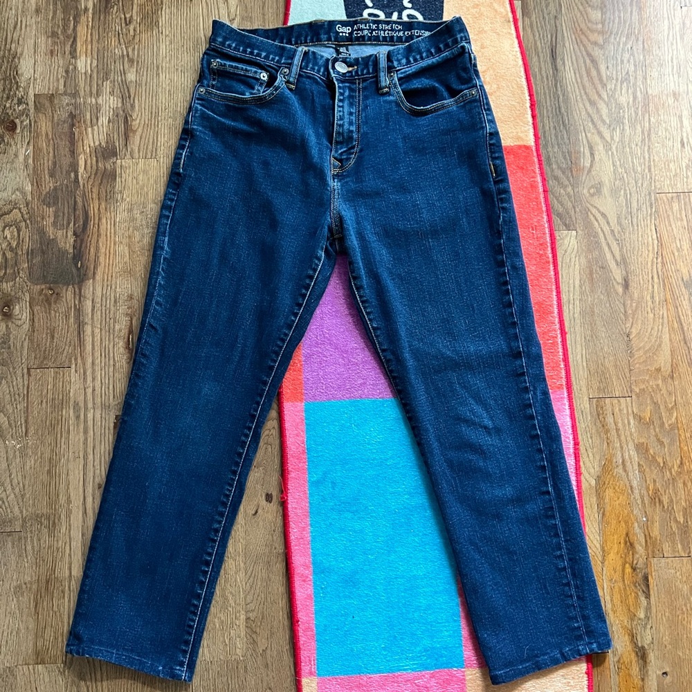 GAP Blue Denim Jeans Athletic Stretch Coupe Athletique Extensible 29/30 Men’s